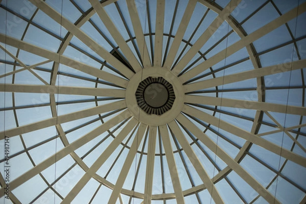 Fototapeta Dome of shopping center. Ceiling in building. Skylight.