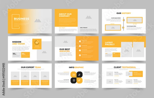 Fototapeta Business Presentation or Business Presentation Slide Design