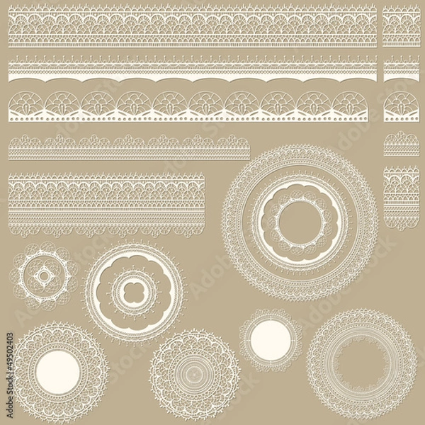 Fototapeta Vector Lacy Vintage Design Elements