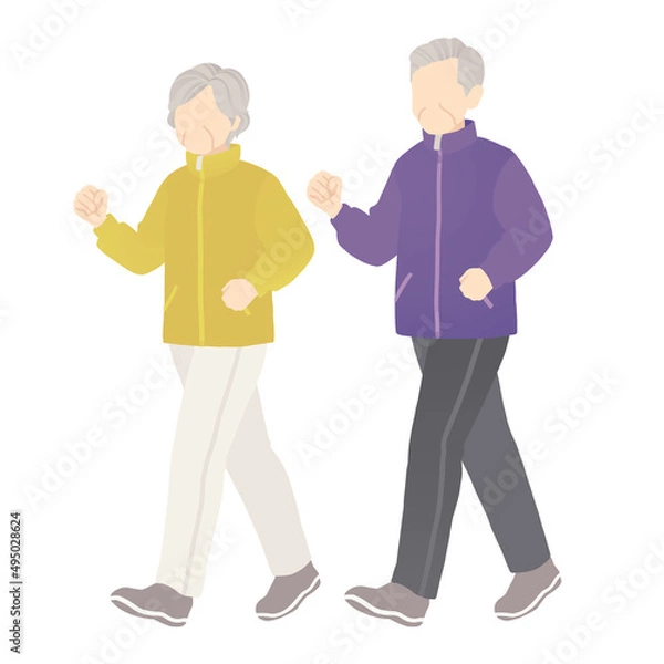 Obraz ウォーキングする人（高齢者）