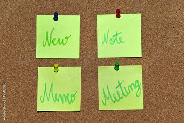 Obraz A collection of multi coloured post it notes