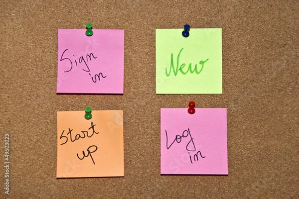 Obraz A collection of multicolored post it notes