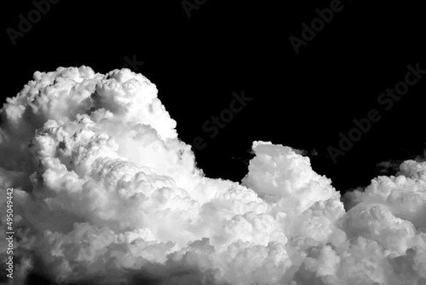 Fototapeta beautiful white clouds element, isolated on black background.