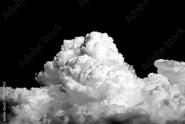 Fototapeta beautiful white clouds element, isolated on black background.
