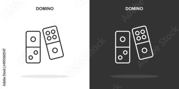 Obraz domino line icon. Simple outline style.domino linear sign. Vector illustration isolated on white background. Editable stroke EPS 10