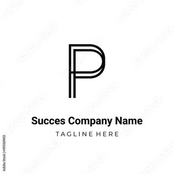 Obraz Unique modern geometric creative elegant letter P logo template