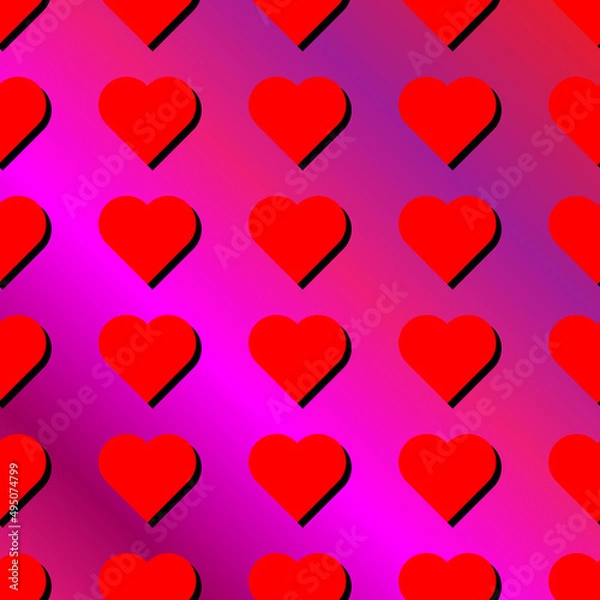 Fototapeta Abstract background with hearts. Love background. Background with red hearts. Background for Valentine's Day and March 8. Vector illustration.