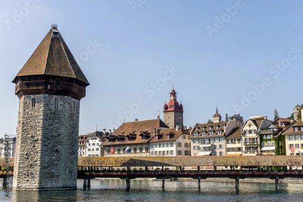 Fototapeta view of the old town in Lucerne