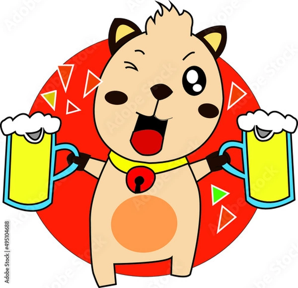 Obraz Let's celebrate with success. Clink glass. Everyone is happy.