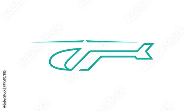 Fototapeta Helicopter shape logo template