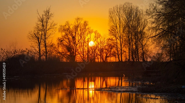 Obraz sunset on the river