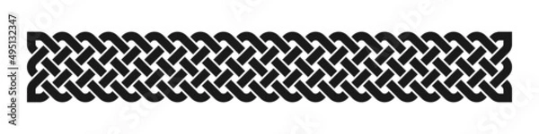 Fototapeta Celtic weaving interlaced black border