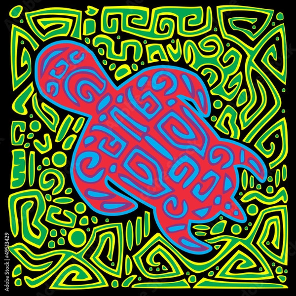 Obraz Turtle folk tribal -Tortoise vector