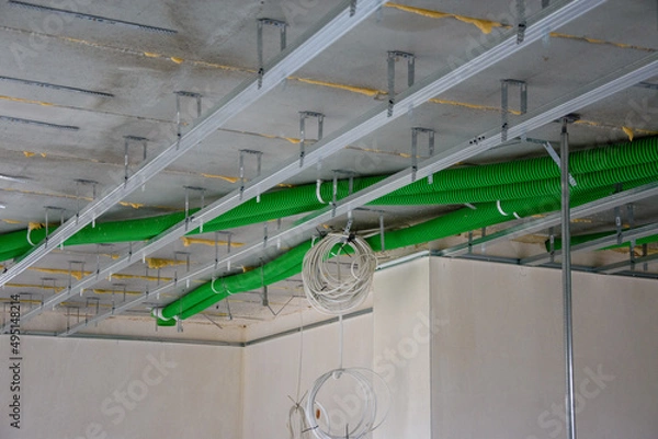 Fototapeta Rekuperacja. System wentylacji mechanicznej w domu jednorodzinnym.