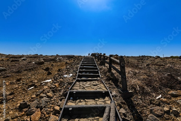 Fototapeta 日本　宮城蔵王青空への階段