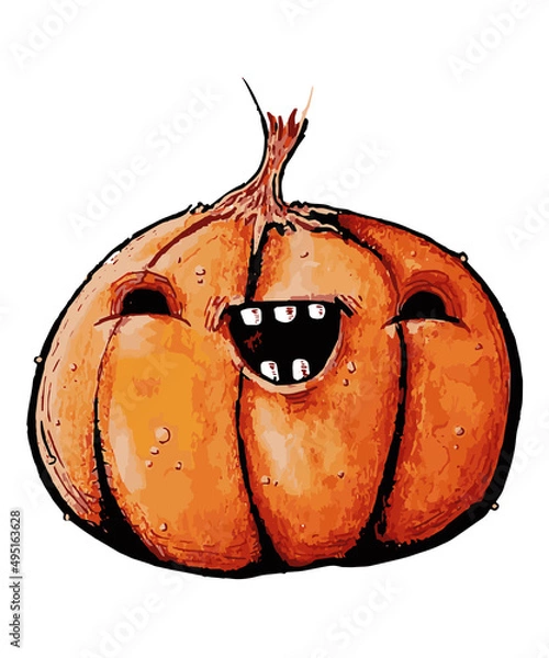 Obraz Happy Pumpkin Watercolor Halloween