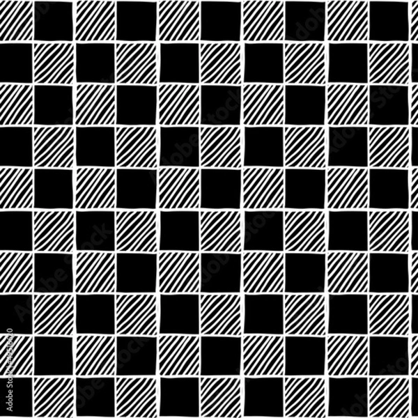 Obraz Seamless hand drawn cage pattern