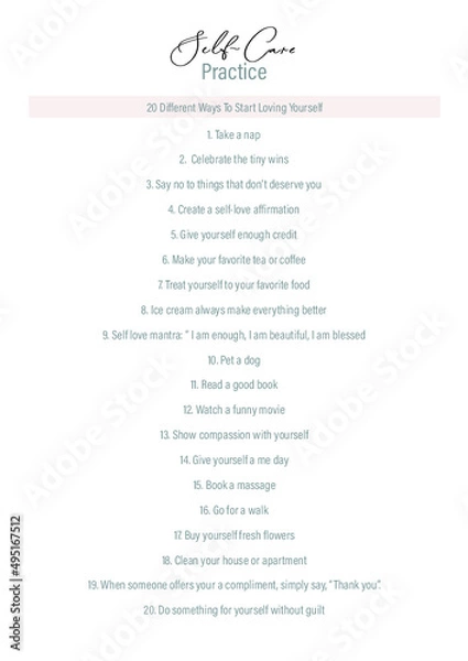 Fototapeta Self Care Pratice