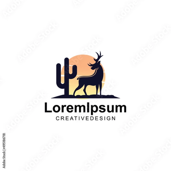 Fototapeta Deer logo design