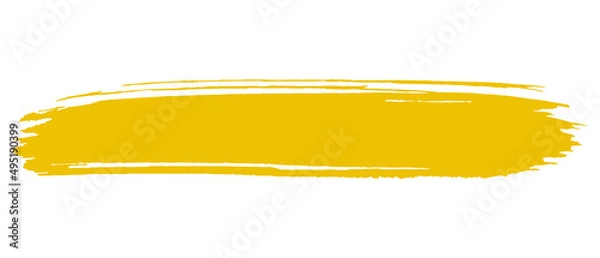 Fototapeta Vector watercolor brushes. Paint texture. Brush stroke abstraction. Simple, modern style. Gouache paint. Yellow. 