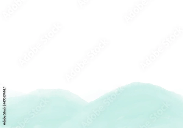 Fototapeta シンプルな水彩風山のイメージ 水墨