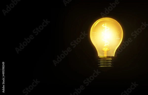 Obraz light bulb on dark background,