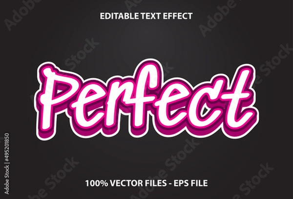 Fototapeta perfect text effect with black and purple color. editable designs for templates.