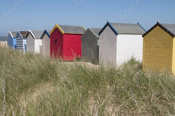 Obraz Beach Huts at Southwold, Suffolk, UK.
