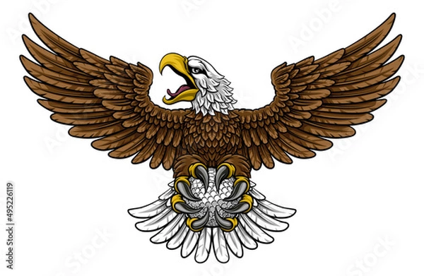 Obraz Bald Eagle Hawk Flying Golf Ball Claw Mascot