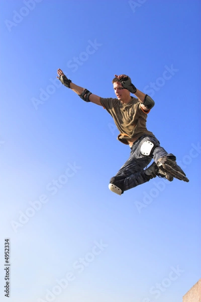 Obraz active roller boy jumping
