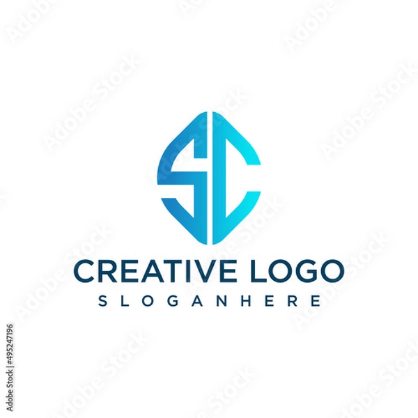 Obraz Letter SC . logo design template vector graphics
