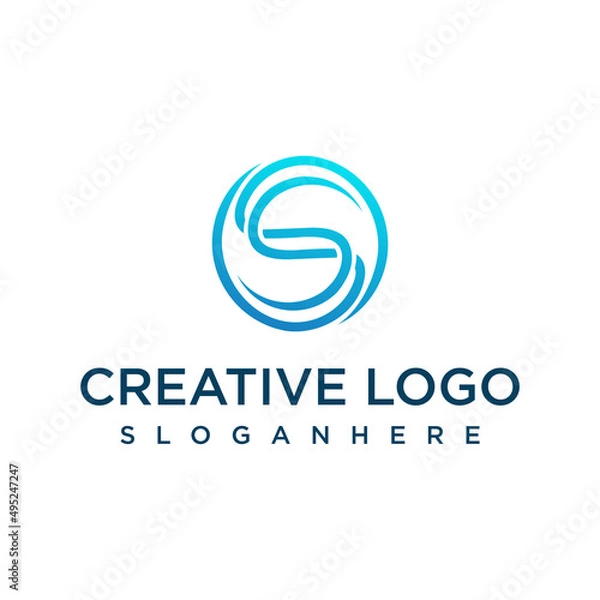 Fototapeta Letter S . logo design template vector graphics