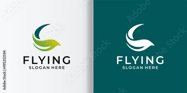 Obraz Bird flying logo for logistic abstract gradient