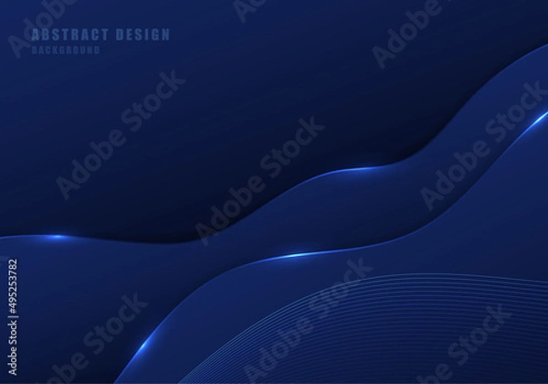 Fototapeta Abstract tech gradient blue design artwork cover decorative template.