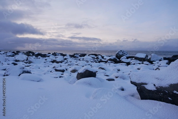 Obraz snow on stones