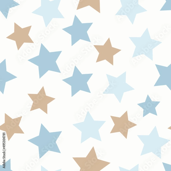 Obraz Stars repeat pattern design. Hand-drawn background. Holidays pattern for wrapping paper or fabric.