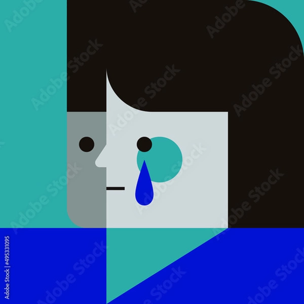 Fototapeta Concept of antidepressants are saving people from depression and about pills effect on mood and health. Flat cartoon vector illustration for banners, site, posters