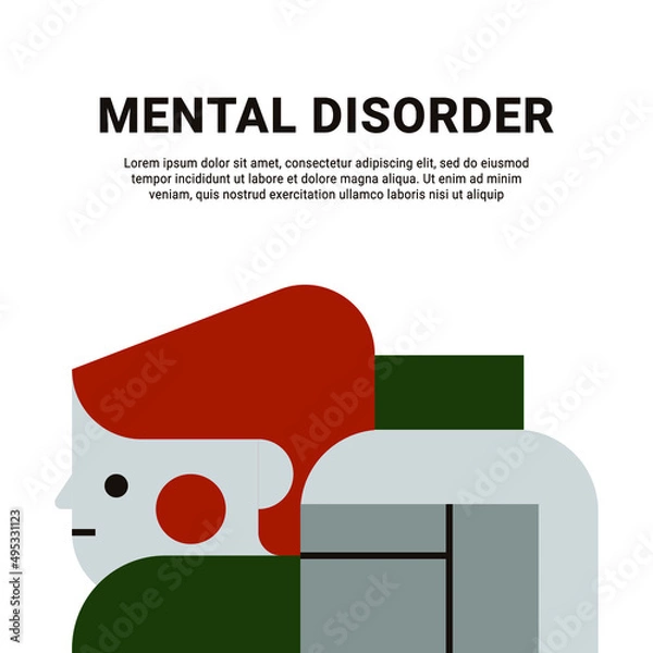 Fototapeta Concept of antidepressants are saving people from depression and about pills effect on mood and health. Flat cartoon vector illustration for banners, site, posters