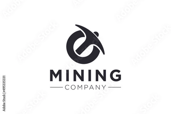 Fototapeta Letter O Mining logo icon design template vector illustration