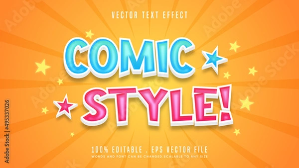 Fototapeta fun child Comic book style text effect editable font style