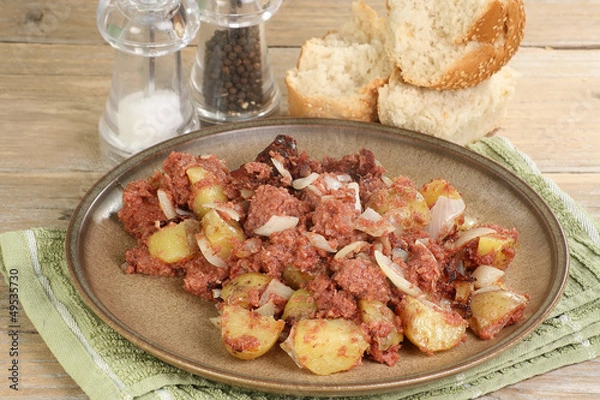 Fototapeta corned beef and potato hash