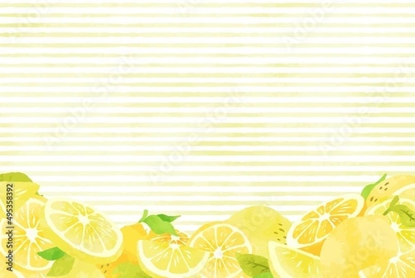 Obraz 爽やかなレモンの背景イラスト