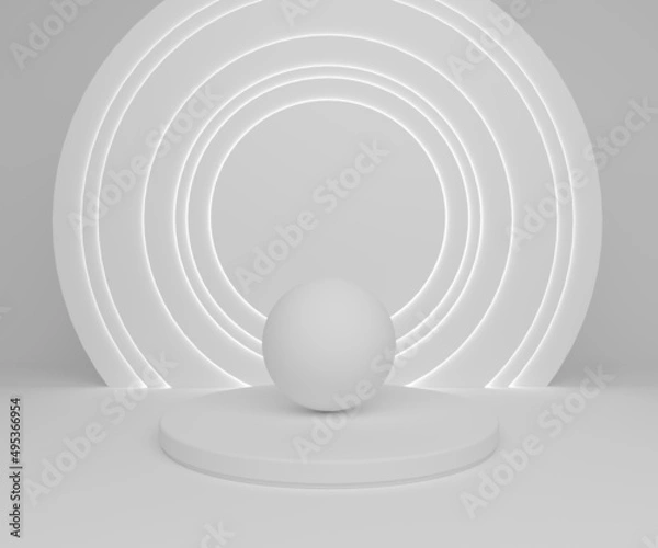 Fototapeta White abstract structure 3d illustration