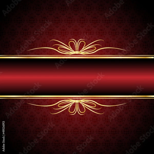 Obraz red gold invitation