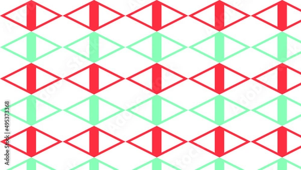 Obraz seamless triangle pattern with orange and turquoise color