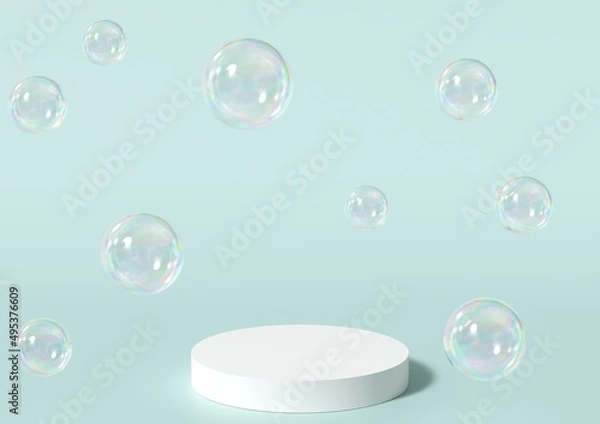 Fototapeta 背景画像　台座　シャボン玉