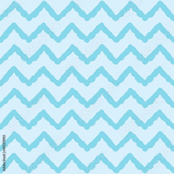 Fototapeta Japanese Zigzag Wave Vector Seamless Pattern
