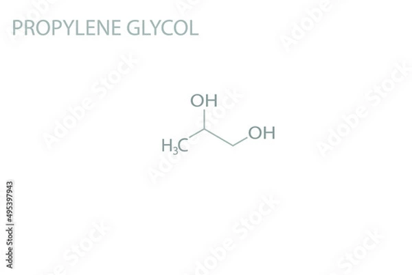 Fototapeta Propylene glycol molecular skeletal chemical formula.	
