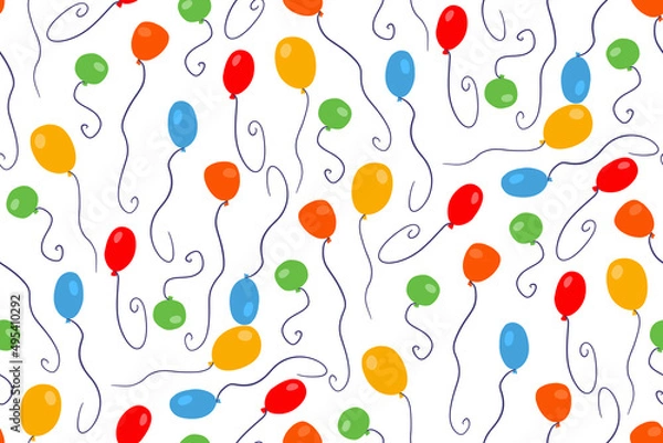 Obraz multicolored balloons seamless pattern for holiday decoration