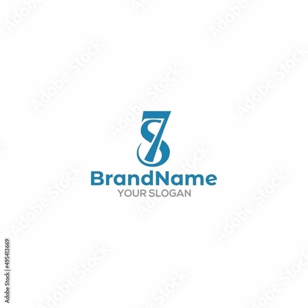Fototapeta Combination initial S7 Logo Design Vector